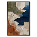 "Tidal Terrains" – Blue Terracotta Textured Abstract Painting