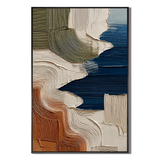 "Tidal Terrains" – Blue Terracotta Textured Abstract Painting