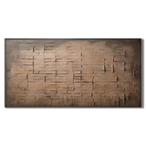"Strata of Memory" – Wabi-Sabi Earth Tone Horizontal Heavy Textured Painting