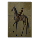 "Midnight Trot" – Minimalist Elongated Equestrian Oil Painting on Canvas