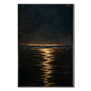 "Luminous Abyss" – Textured Midnight Seascape Gold Black Oil Painting