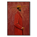 "The Bespoke Gentleman" – Textured Crimson Red Figurative Modern Oil Painting