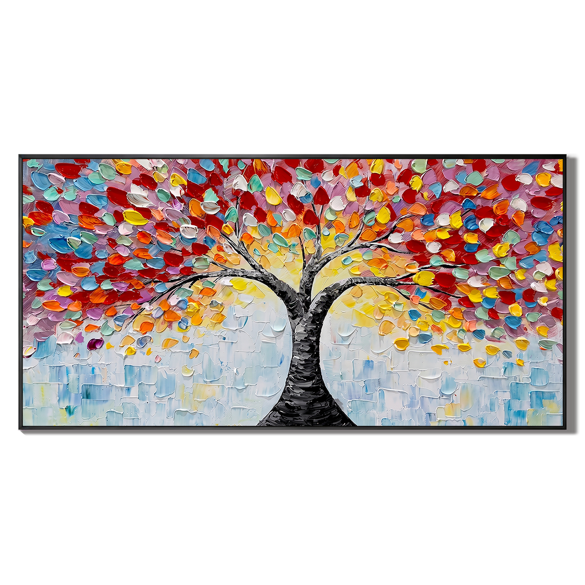 "Kaleidoscope of Life" – Colorful Tree of Life Palette Knife Impasto Painting