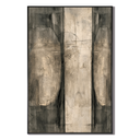 "Monolithic Echo" – Wabi-Sabi Textured Taupe Grey Abstract Oil Painting