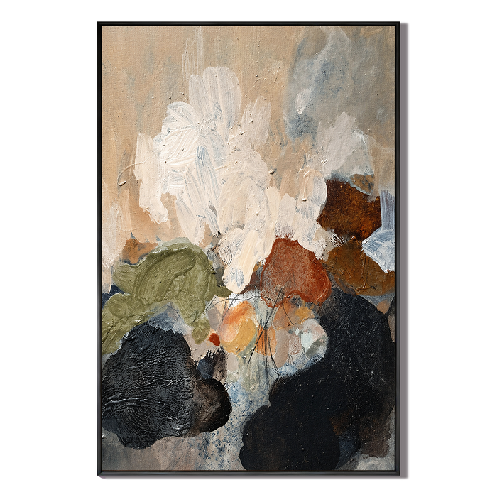 "Chaotic thoughts" – Wabi-Sabi Earth Tone Abstract Textured Acrylic Painting