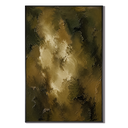 "Verdant Luminescence" – Wabi-Sabi Olive Green Bronze Impasto Oil Painting