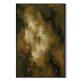 "Verdant Luminescence" – Wabi-Sabi Olive Green Bronze Impasto Oil Painting