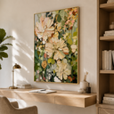 "Blossom Reverie" – Textured Floral Oil Painting in Soft Pink and Green