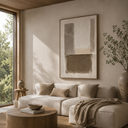 "Tranquil Foundations" – Wabi-Sabi Earth Tone Geometric Relief Painting