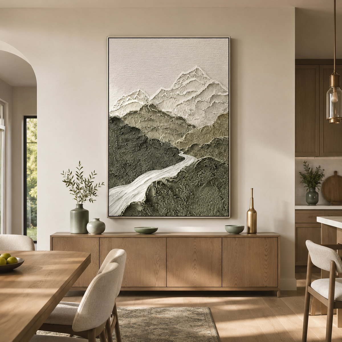"Valley of Stillness" – Wabi Sabi Mountain Landscape Textured Wall Art