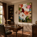 "Floral Abundance" – Colorful Impasto Bouquet Oil Painting