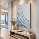 "Glacial Whisper" – Ice Blue Wabi Sabi Textured Abstract Painting