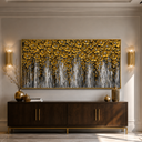 “Golden Bloom Cascade” – Luxury Floral Impasto Oil Painting
