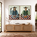 “The Rustic Feast” – Folk Art Dining Portrait Oil Painting Set