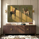 "Twilight Riders of the Frontier" – Western Desert Diptych Oil Painting Set