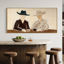 “Coffee at Sundown” – Minimal Western Cowboy Impasto Oil Painting