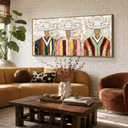 “Desert Fellowship” – Colorful Western Cowboy Impasto Oil Painting