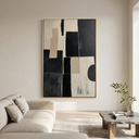"Monochrome Structure" – Black White Geometric Abstract Painting