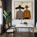 “Ranchside Brothers” – Vintage Western Cowboy Textured Oil Painting