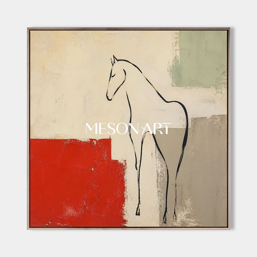 Equine Silhouette In Red #MA252