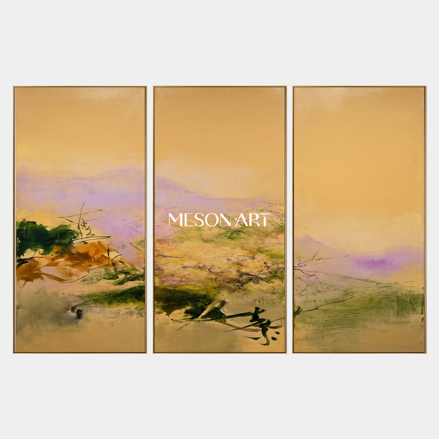 Gilded Horizon Triptych #LCA079