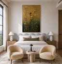 "Golden Flower Cluster" – Art Nouveau Klimt-Style Floral Gold Foil Painting