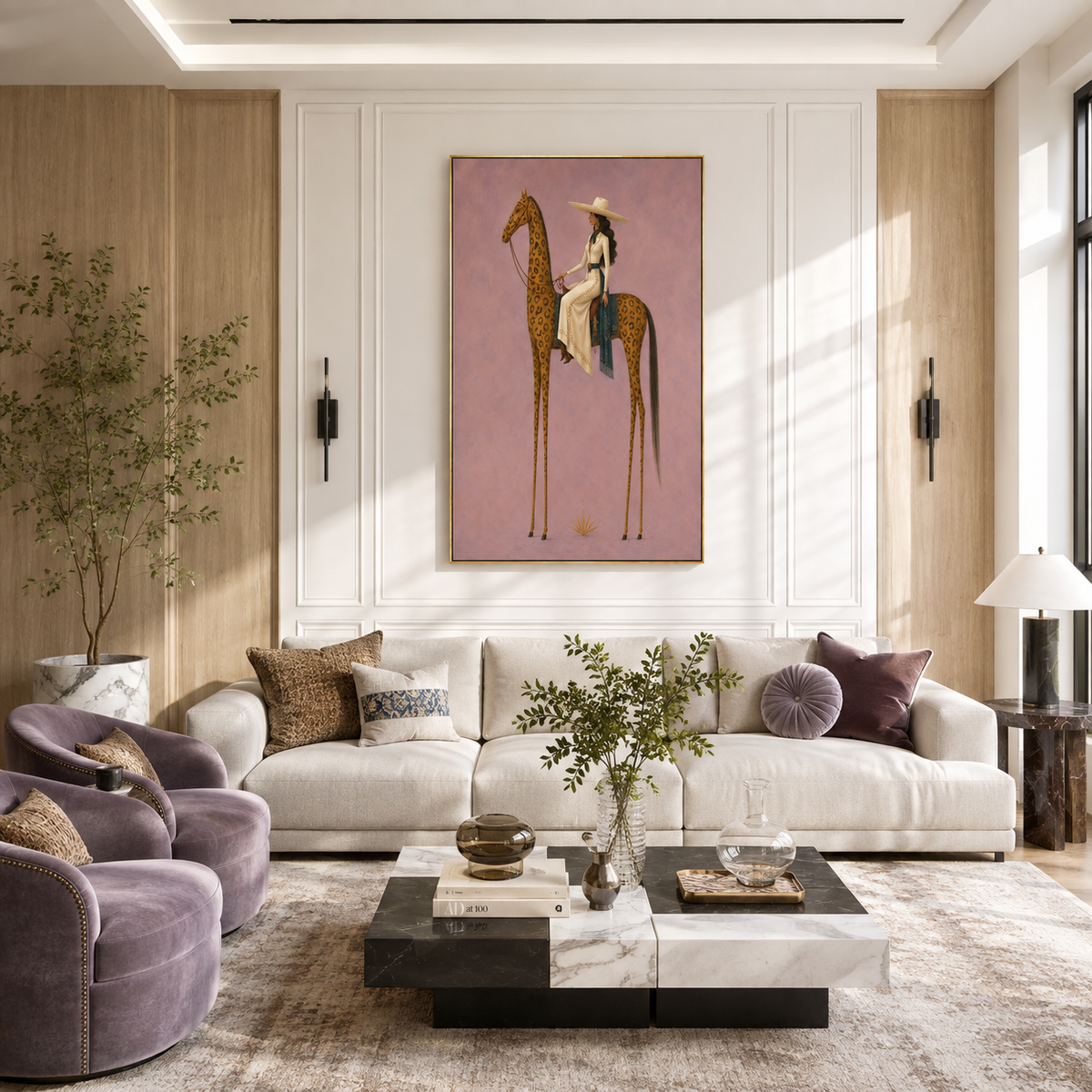"Golden Mirage" – Surreal Leopard Steed & Elegant Equestrian Painting