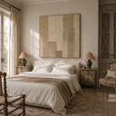 "Desert Bloom" – Wabi-Sabi Beige & Taupe Textured Geometric Acrylic Painting