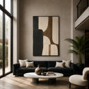 "Silent driftwood" – Wabi-Sabi Earth Tone Geometric Texture Painting