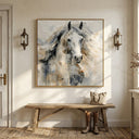 "Noble Spirit" – White Horse Textured Oil Painting