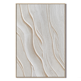 "Silent Rhythms" – Minimalist White Plaster Relief Abstract Painting