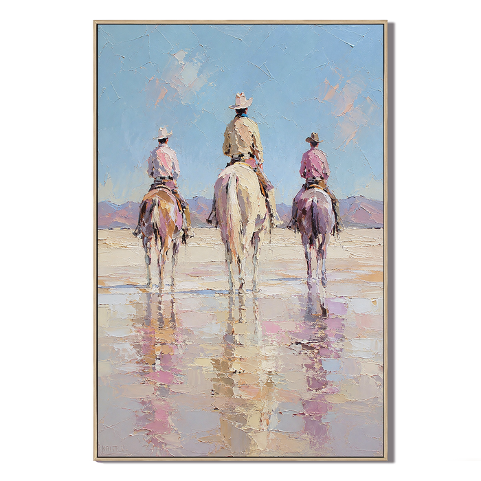 "Wild Companions" – Textured Impasto Western Cowboy Oil Painting