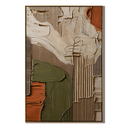 "Earthen Facade" – Olive Green Terracotta Textured Abstract Painting