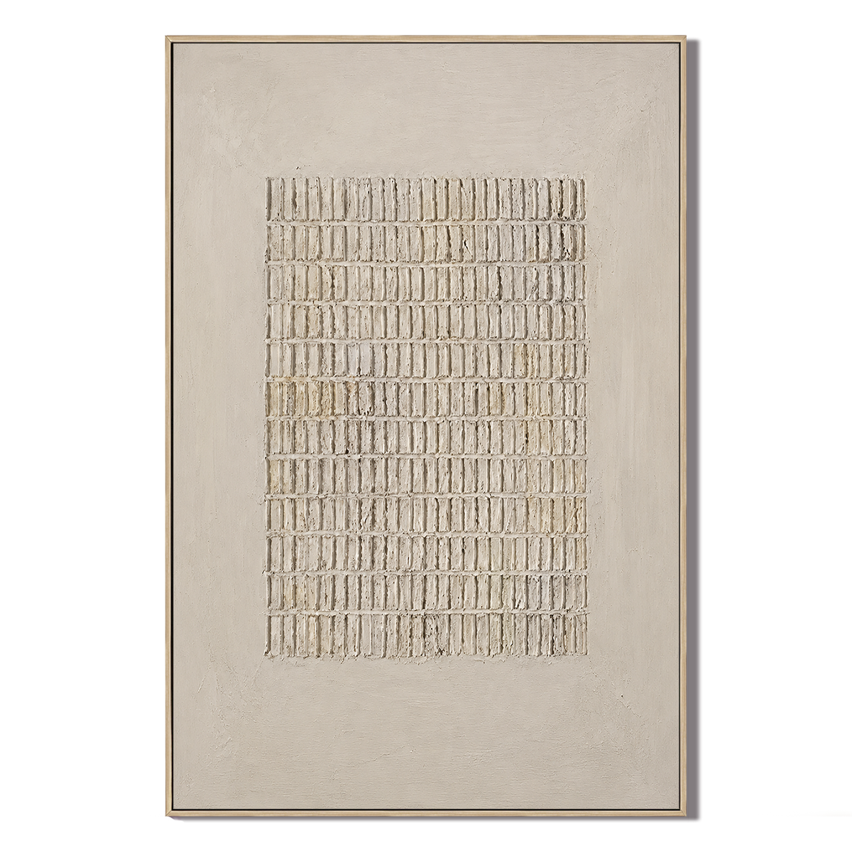 "Rhythmic Order" – Wabi-Sabi Cream Minimalist Relief Acrylic Painting