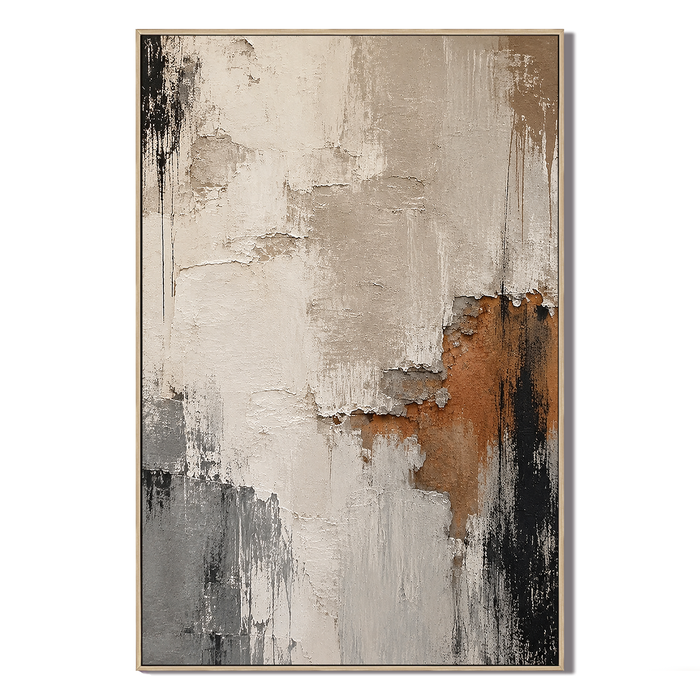 "Plain corner" – Wabi-Sabi Earth Tone Textured Abstract Acrylic Painting