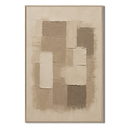 "Tranquil Horizon" – Wabi-Sabi Taupe Earth Tone Impasto Acrylic Painting