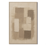 "Tranquil Horizon" – Wabi-Sabi Taupe Earth Tone Impasto Acrylic Painting