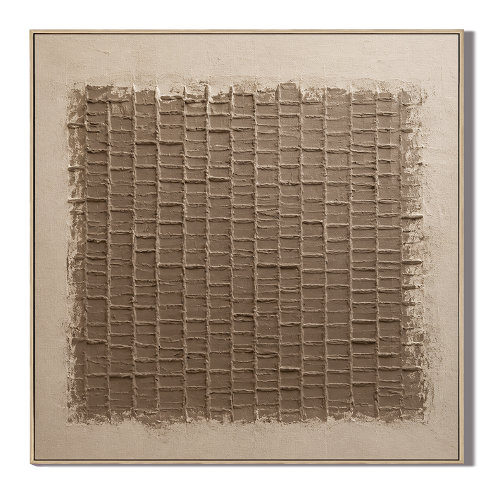 "Silent Weave" – Wabi-Sabi Earth Tone Abstract Textured Acrylic Painting