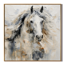 "Noble Spirit" – White Horse Textured Oil Painting