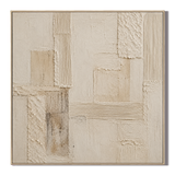 “Tranquility and Harmony” – Wabi-Sabi Beige and Off-White Textured Acrylic Painting