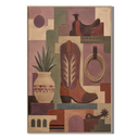 "Dust & Geometry" – Geometric Cowboy Boot Western Abstract Acrylic Painting