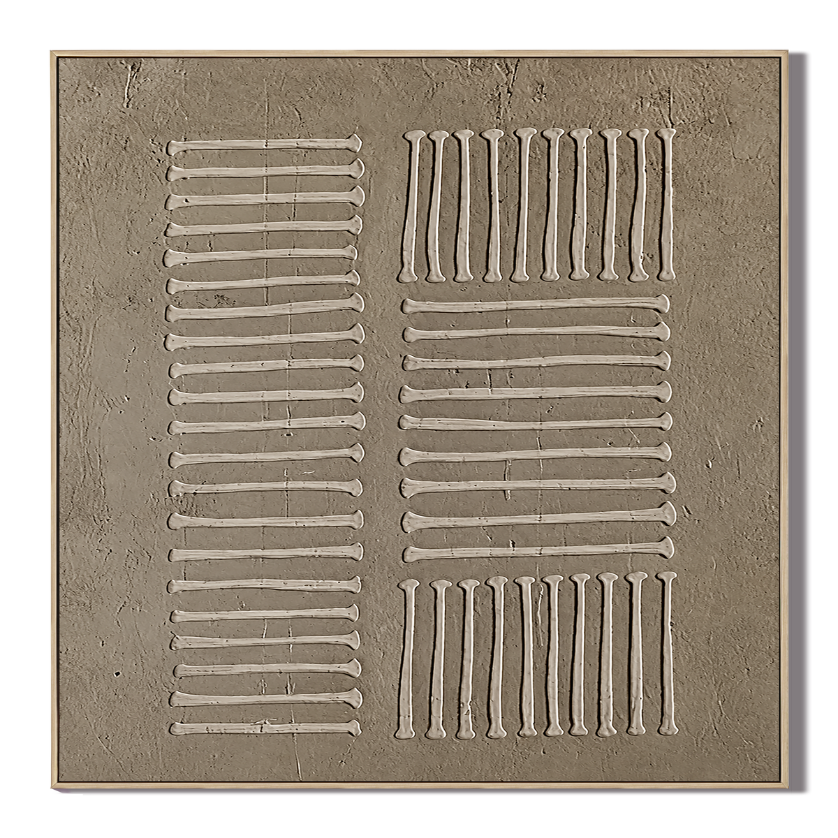 "Tranquil Rhythms" – Wabi-Sabi Beige Textured Minimalist Acrylic Painting