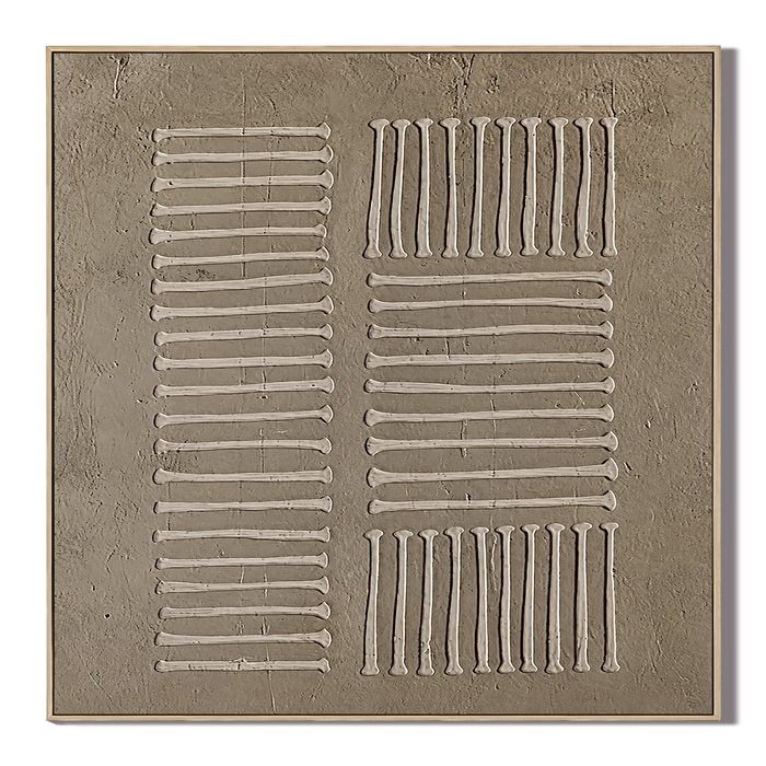 "Tranquil Rhythms" – Wabi-Sabi Beige Textured Minimalist Acrylic Painting