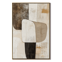 "Earthen Balance" – Organic Geometric Neutral Abstract Painting