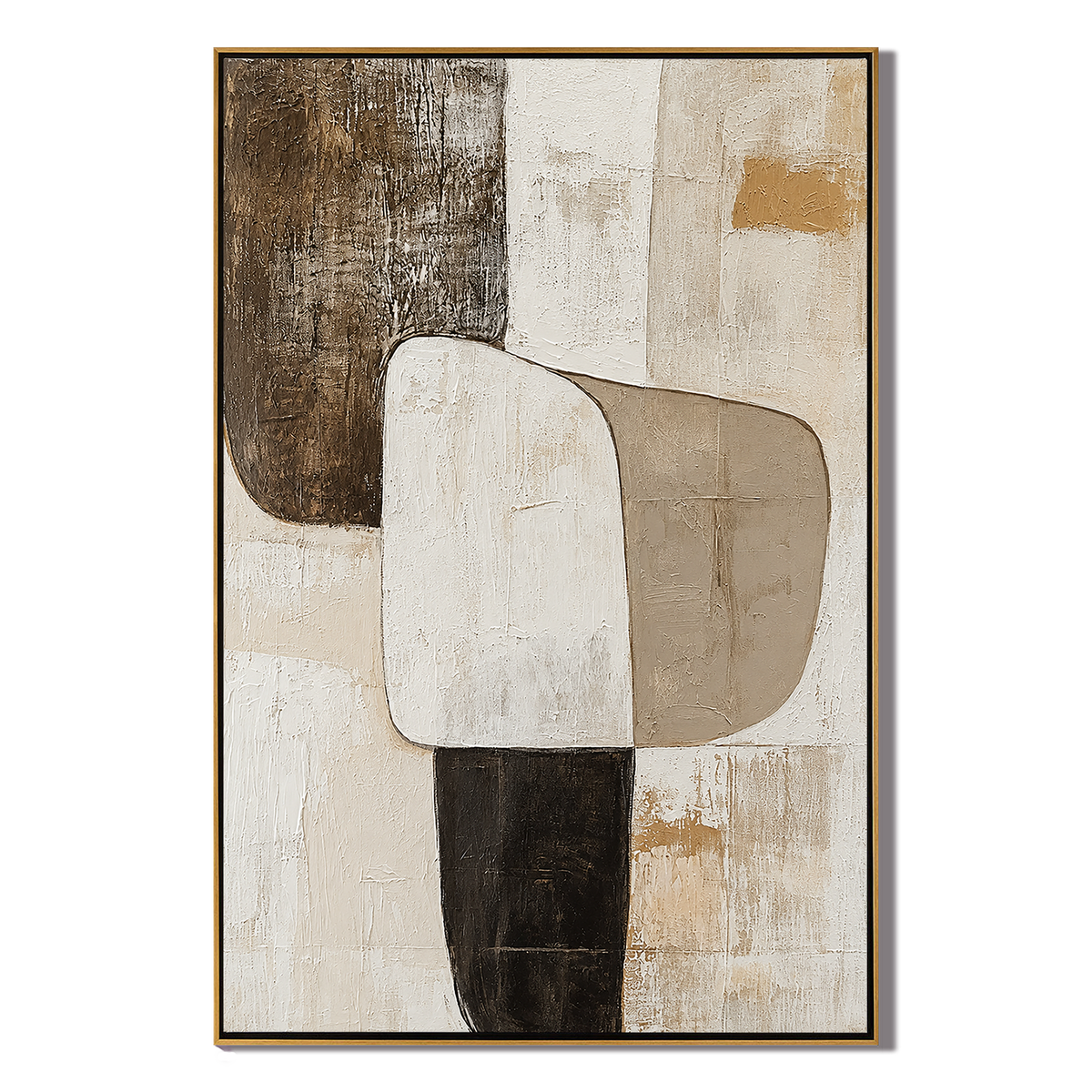 "Earthen Balance" – Organic Geometric Neutral Abstract Painting