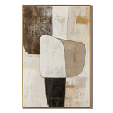 "Earthen Balance" – Organic Geometric Neutral Abstract Painting