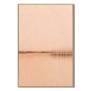 "Whispering Waters" – Wabi-Sabi Warm Peach & Beige Textured Minimalist Landscape Oil Painting
