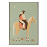 "Crescent Serenade" – Romantic Western Couple Impasto Oil Painting