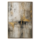 "Gilded Ruins" – Industrial Gold Gray Textured Abstract Painting
