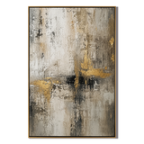 "Gilded Ruins" – Industrial Gold Gray Textured Abstract Painting